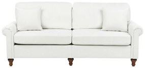 Háromszemélyes fehér kárpitozott kanapé GINNERUP Beliani