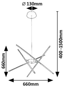Rabalux 72338 - LED Csillár zsinóron HENLI2 LED/40W/230V 3000K fekete