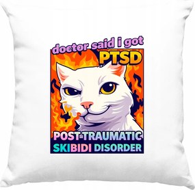 Ptsd párna Skibidi Disorder Meme Fehér