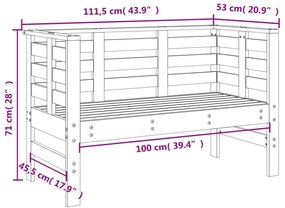 mézbarna tömör fenyőfa kerti pad 111,5 x 53 x 71 cm