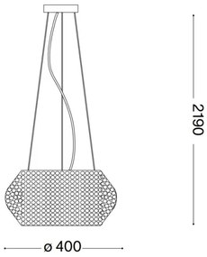 Ideal Lux - Kristály csillár zsinóron PASHA 6xE14/40W/230V átm. 40cm fényezett króm