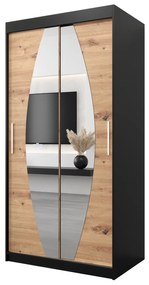 Ruhásszekrény 100 cm Eclipse (matt fekete + artisan tölgy). 1063377