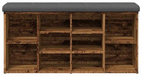antik fa szerelt fa cipőtároló pad 102x32x50 cm