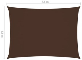 barna téglalap alakú oxford-szövet napvitorla 3,5 x 4,5 m