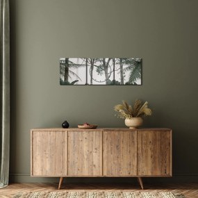 Kép - dzsungel a reggeli ködben (órával) (90x30 cm)