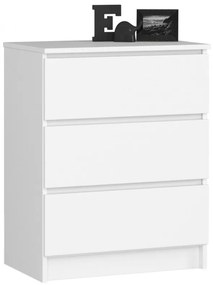 3 fiókos komód fehér 60*77*40 cm