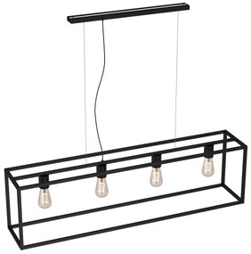 Csillár zsinóron FRAME 4xE27/60W/230V fekete