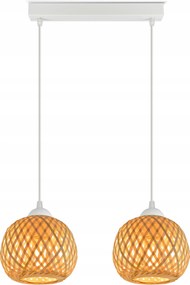 Mennyezeti Lámpa Függő Bambusz Fonott Boho Természetes 583-BZ2 Led Fehér