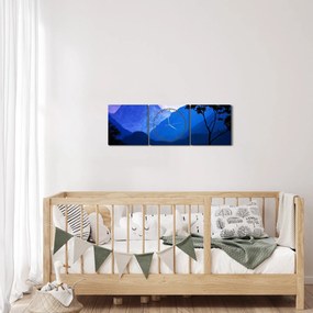 Kép - Éjszakai ég Nepálban (órával) (90x30 cm)