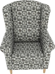 füles fotel puffal, szövet patchwork N1, ASTRID