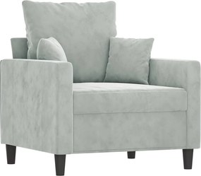 vidaXL világosszürke bársony kanapéfotel 60 cm