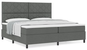 Boxspring Ágy Matraccal Sötét Szürke 200x200 cm Szövet