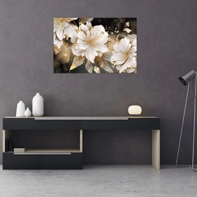Kép - Virágok aranyban (90x60 cm)