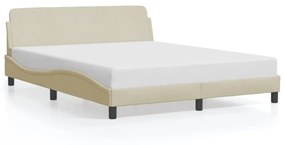 krémszínű szövet ágykeret Dover 160 x 200 cm