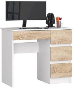 PC asztal Benicio II (fehér + szonoma tölgy) (J). Akció -15%. 1069632