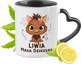 Fekete Bögre Szív Alakú Füllel Líviának Ideális Ajándék