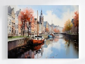 Poszter Város Óváros Bérházak Csatorna Híd Kilátás 100x75