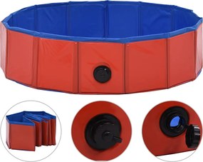 vidaXL összehajtható piros PVC kutyamedence 80 x 20 cm