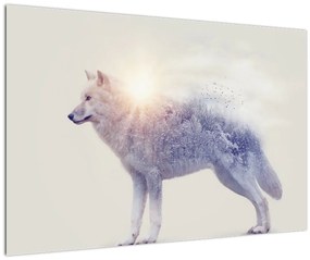 Kép - Vad tájakat tükröző sarkvidéki farkas (90x60 cm)