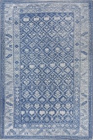 Nappali szőnyeg 200x285cm, zsenília mintás klasszikus kék, lapos szövésű