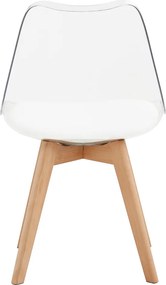 Szék, átlátszó, akril/ekobőr/bükk, BALI 2 NEW