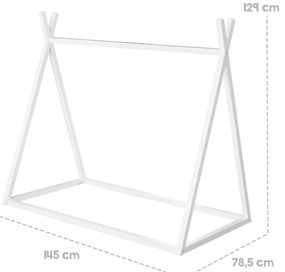 Fehér házikó alakú gyerekágy 70x140 cm Montessori – Roba