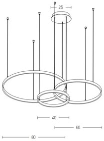 Zambelis 1956-D - LED dimmelhető csillár zsinóron LED/136W/230V