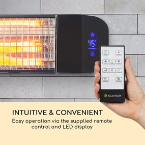 Blumfeldt Smartwave, infravörös hősugárzó, 2400 W, WiFi, vezérlés applikáción keresztül, fekete