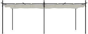 krémszínű pergola behúzható tetővel 589 x 292 x 230 cm