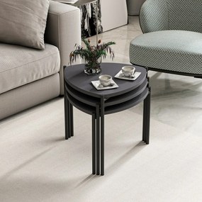 Lenny Anthracite tárolóasztal-készlet, 3 db