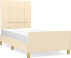 vidaXL krémszínű szövet ágykeret matrac nélkül 100x200 cm