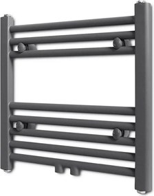 vidaXL Szürke fürdőszobai egyenes törölközőtartó központi fűtéssel 480x480 mm