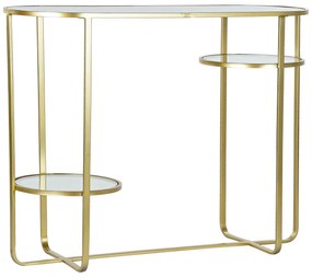 Modern arany konzolasztal tükrös asztallappal