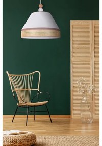 Duolla - Csillár zsinóron AVIGNON 1xE27/15W/230V á. 50 cm fehér/rattan