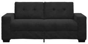 fekete bársony loveseat kanapé 140 cm