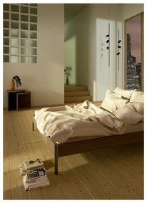 Natúr színű borovi fenyő franciaágy ágytámla nélkül, ágyráccsal 160x200 cm Core – Karup Design