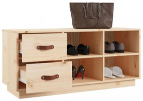 tömör fenyőfa cipőtároló pad 100 x 34 x 45 cm