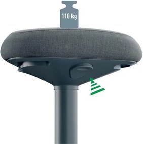 Állószék, billenő, ergonomikus, LEITZ Ergo Active, sötétszürke (E65450089)