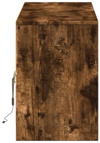 füstös tölgy színű szerelt fa LED-es TV-szekrény 140x34x50 cm