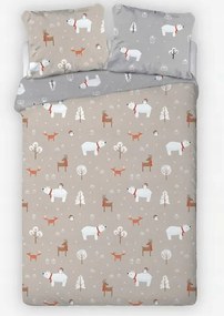 Kétoldalas Ágyneműhuzat Tél Medvék Rókák Rénszarvasok Fák Erdő 220x200