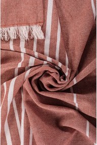 Terrakotta színű pamut takaró 150x200 cm Solene – Tiseco Home Studio