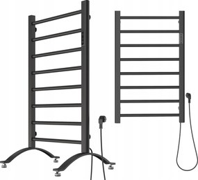 Fürdőszobai Elektromos Álló Acél Radiátor 200W 500 x 800 mm Fekete