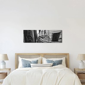 Kép - Egy kikötött hajó (órával) (90x30 cm)
