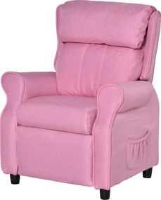 HOMCOM Gyermek Kanapé Kicsiknek, Gyermek Fotel, Dőlt Szék Lábpihentetővel 3-5 Éves Fiúknak és Lányoknak Rózsaszín 58 x 53 x 70 cm | Aosom