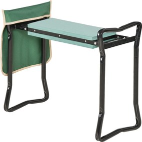 Outsunny Összecsukható Kert Kneelő Pad, Párnával, 150 kg-ig terhelhető, Kerti Pad Kneeléshez és Üléshez 58 x 28 x 49 cm Zöld | Aosom