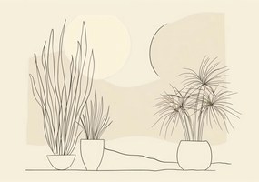 Poszter 100x70cm Növényzet pasztellben