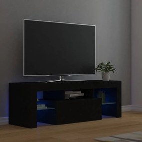 Fekete tv-szekrény led-világítással 120 x 35 x 40 cm