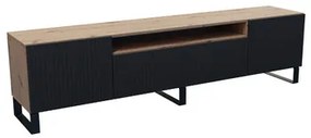 TV asztal RTV Remo 180 cm Fekete / Kézműves tölgy