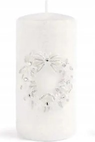 Glamour KoszorĂșgyertya henger kicsi 7x7x15paraffin fehĂ©r