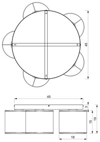 Felületre szerelhető csillár LOFT SHADE 5xE27/60W/230V fekete